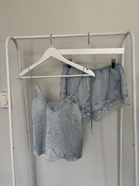 Etam Naeva Satin Pajama Camisole and Shorts Set